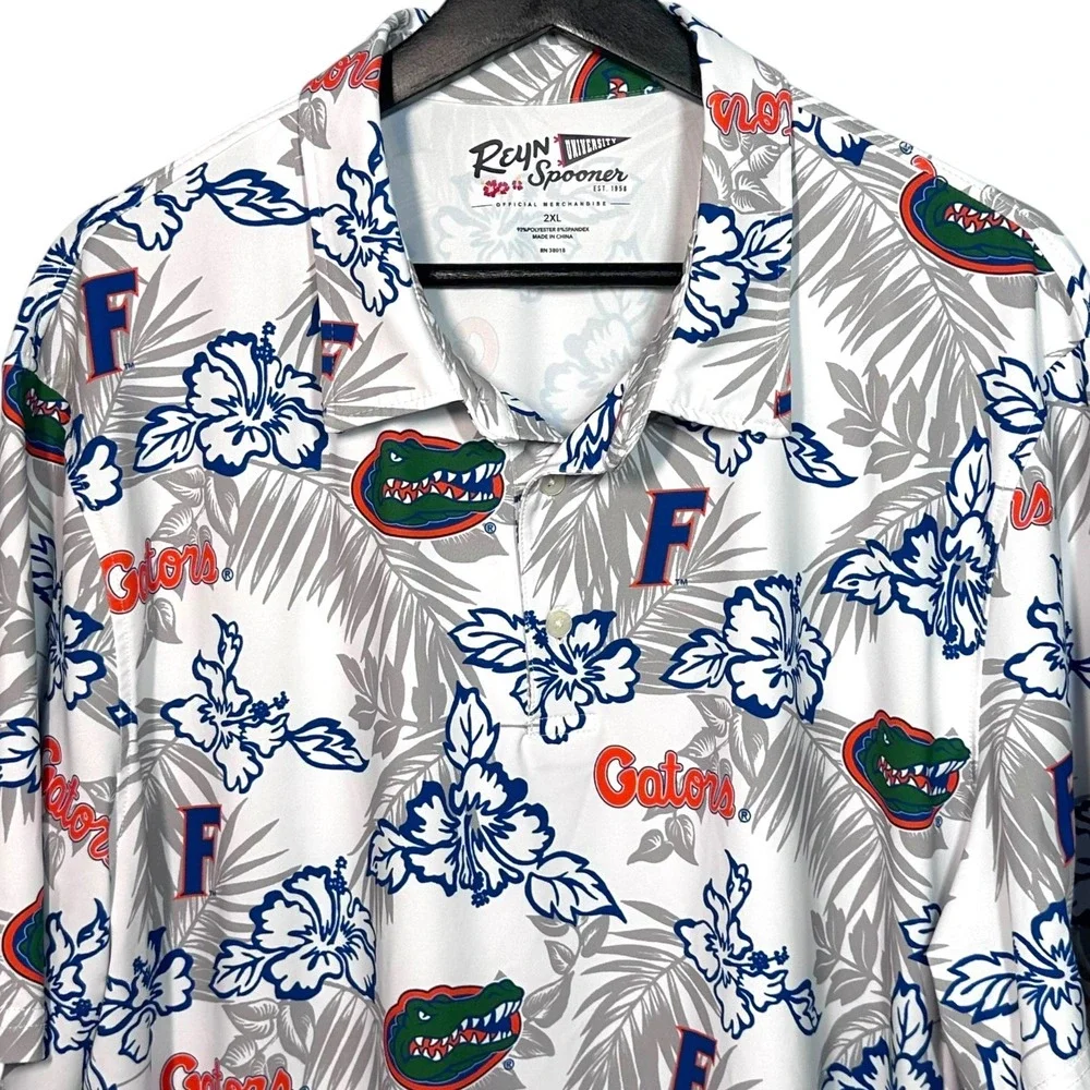 Reyn Spooner Mens Florida Gators Hawaiian Button-Front Performance Shirt XXL